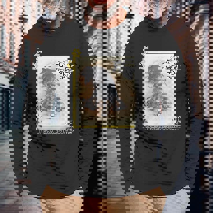 ダックス ミニチュアダックス シルバーダップル らく 充電中 明日がんばる 犬 長袖Tシャツ 高齢者への贈り物