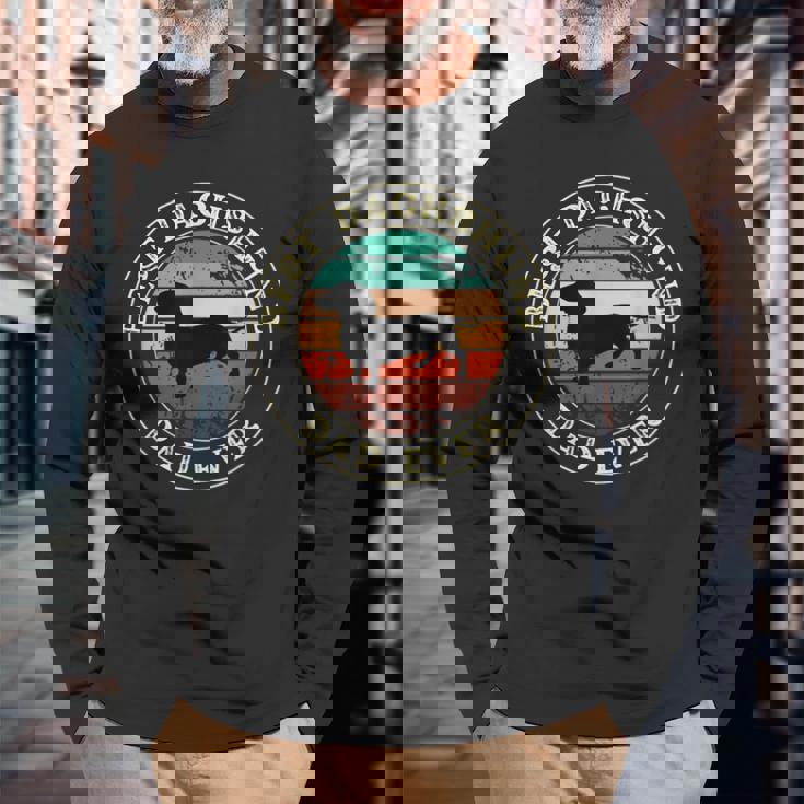 ダックスフンド ダックスフンド 男性用 ギフト アイデア ファニー ダディ ドッグ 長袖Tシャツ 高齢者への贈り物