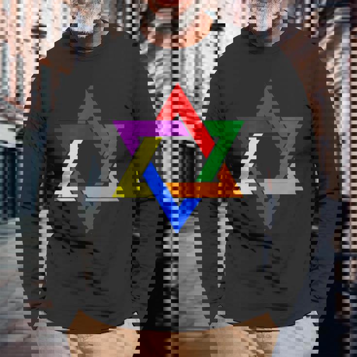 ダビデの星 Lgbt 長袖Tシャツ 高齢者への贈り物