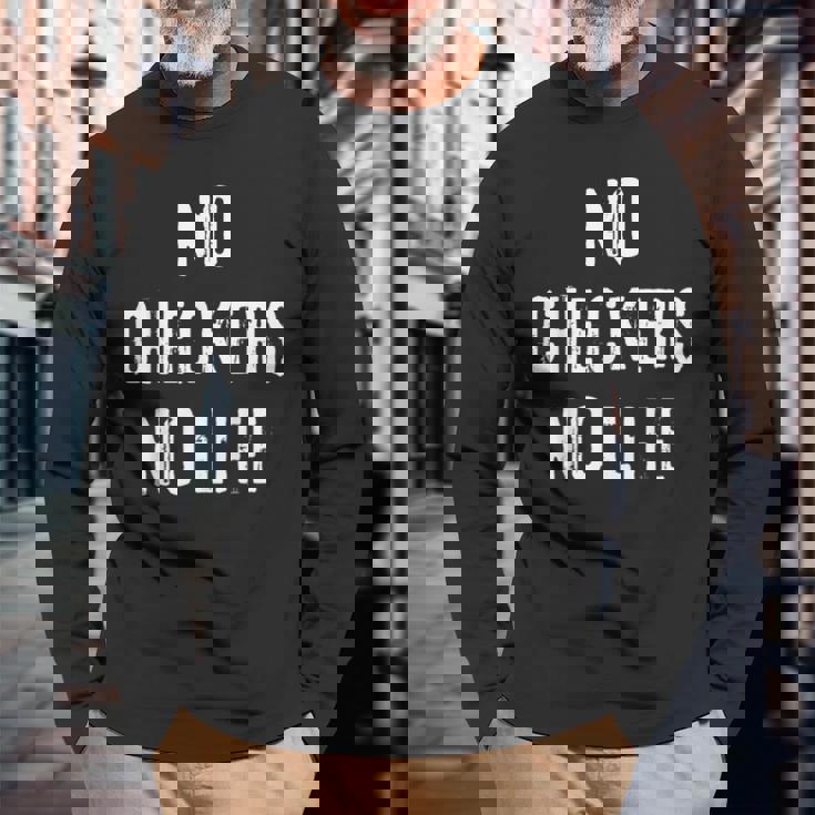 チェッカーズ プレイヤー ボードゲーム愛好家 長袖Tシャツ 高齢者への贈り物