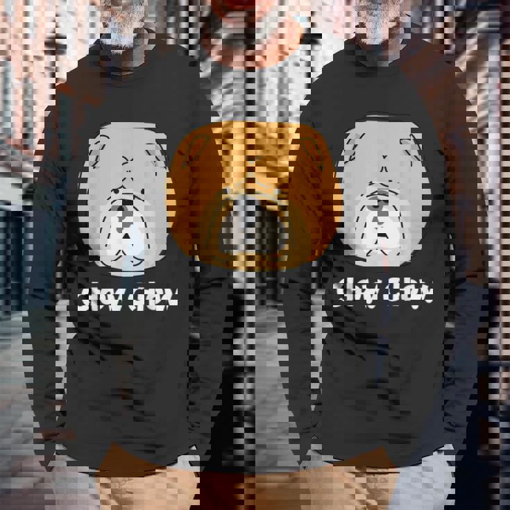 チャウチャウ 脂肪と可愛い ドッグブリード ふわふわチャウチャウ 長袖Tシャツ 高齢者への贈り物