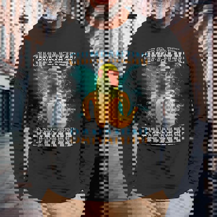 チンパンジーニ バナニーニ イタリアンブレイン 長袖tシャツ 長袖Tシャツ 高齢者への贈り物