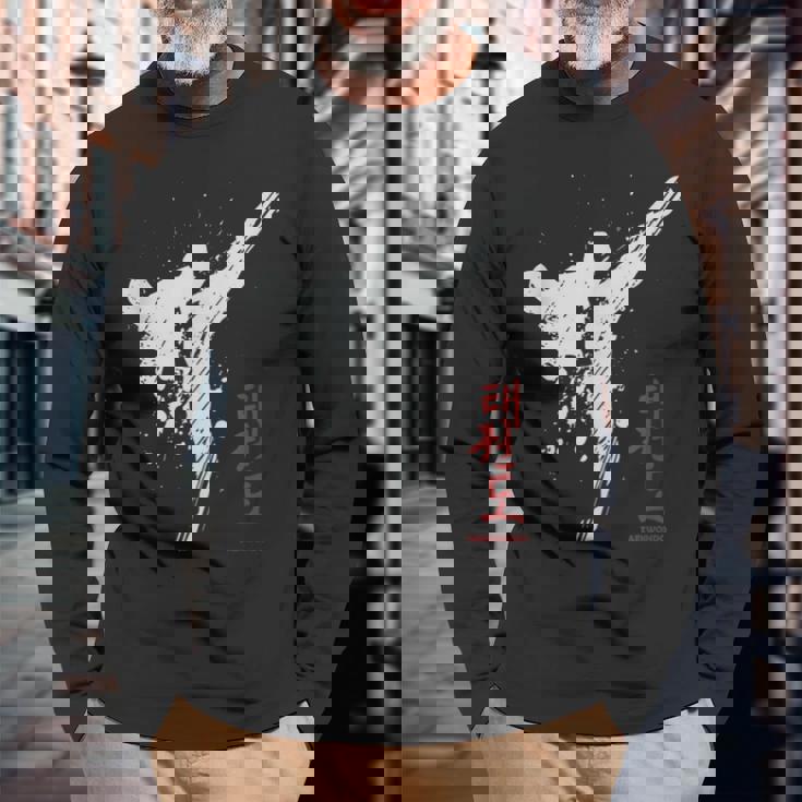 テコンドー・Tkd・テコンドーチャンプ 長袖Tシャツ 高齢者への贈り物