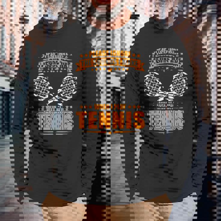 テニスノイズ-面白いテニスシャツ 長袖Tシャツ 高齢者への贈り物