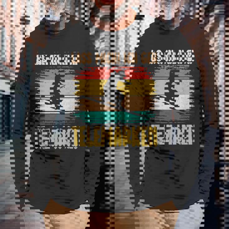 テレマーク Lass Mich Ich Geh Telemarken スキー 長袖Tシャツ 高齢者への贈り物