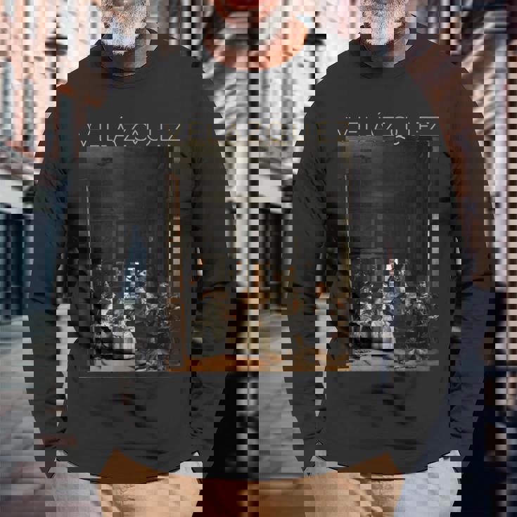 ディエゴ・ベラスケス ラス・メニナス アート 長袖Tシャツ 高齢者への贈り物