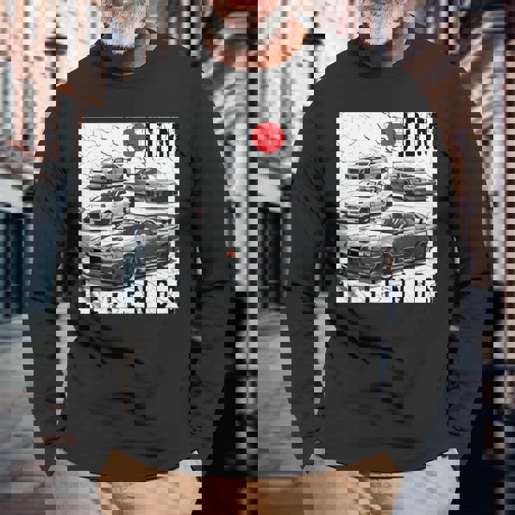 ディストレス Jdm レジェンズ レースカー 国旗 日本製 長袖tシャツ 長袖Tシャツ 高齢者への贈り物