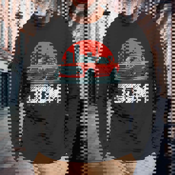 ディストレス Jdm レジェンド ドリフト レース レッドカー 東京スカイライン ギフト 長袖tシャツ 長袖Tシャツ 高齢者への贈り物