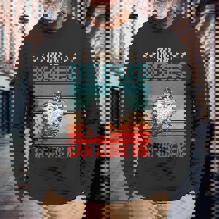 デグーは私を判断できる 齧歯類 デグー 長袖Tシャツ 高齢者への贈り物