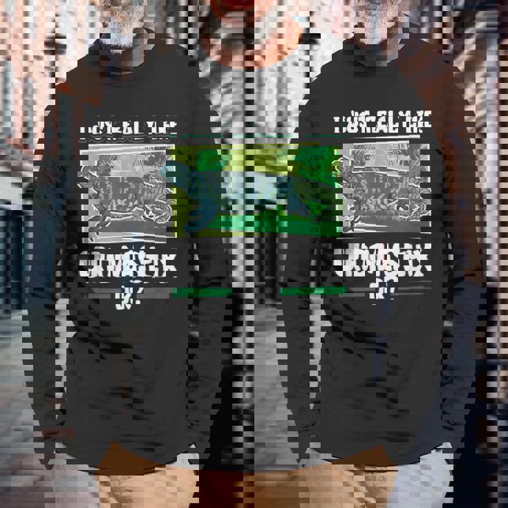 トゲオアガマが大好き 長袖Tシャツ 高齢者への贈り物