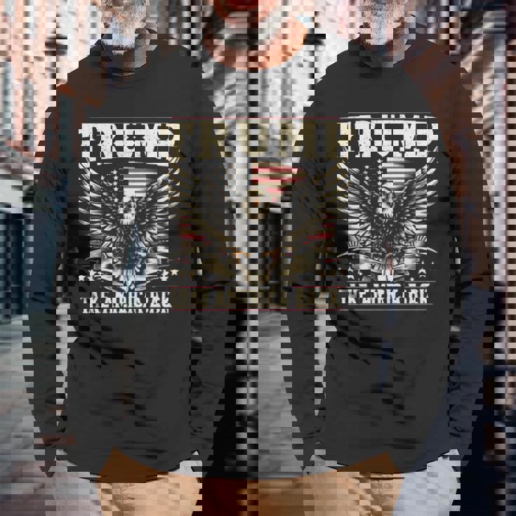 トランプ 2024 テイク・アメリカ・バック トランプ大統領 長袖tシャツ 長袖Tシャツ 高齢者への贈り物