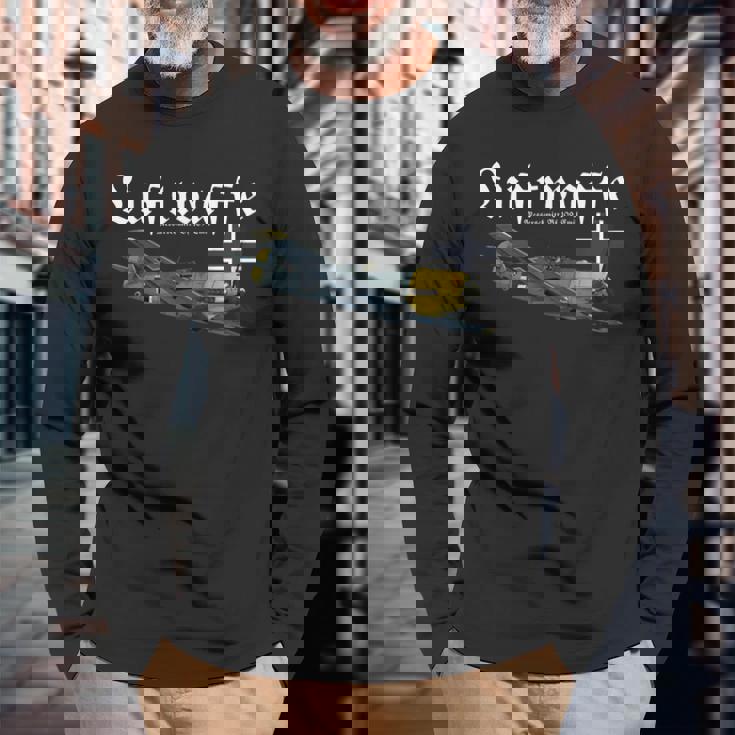 ドイツ戦闘機 I ドイツ軍のウォーバード I ドイツ空軍 第二次世界大戦 長袖Tシャツ 高齢者への贈り物