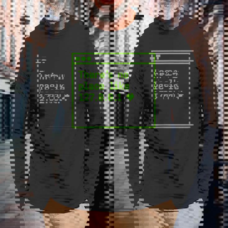 ドイツ語のテキストipを使用した127001ギフトアイデアのような場所はありません 長袖Tシャツ 高齢者への贈り物