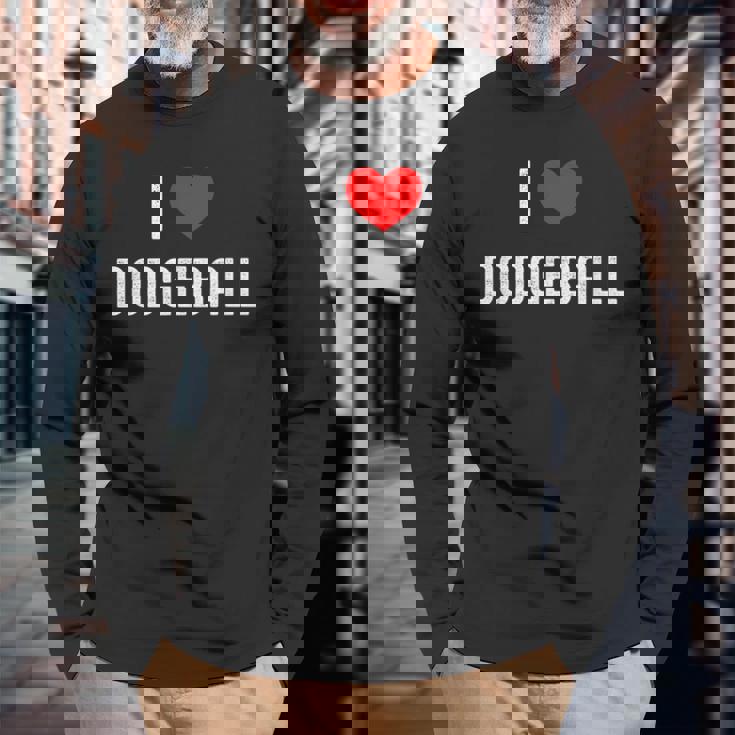 ドッジボール スポーツが大好き 面白いドッジボール愛好家 長袖Tシャツ 高齢者への贈り物