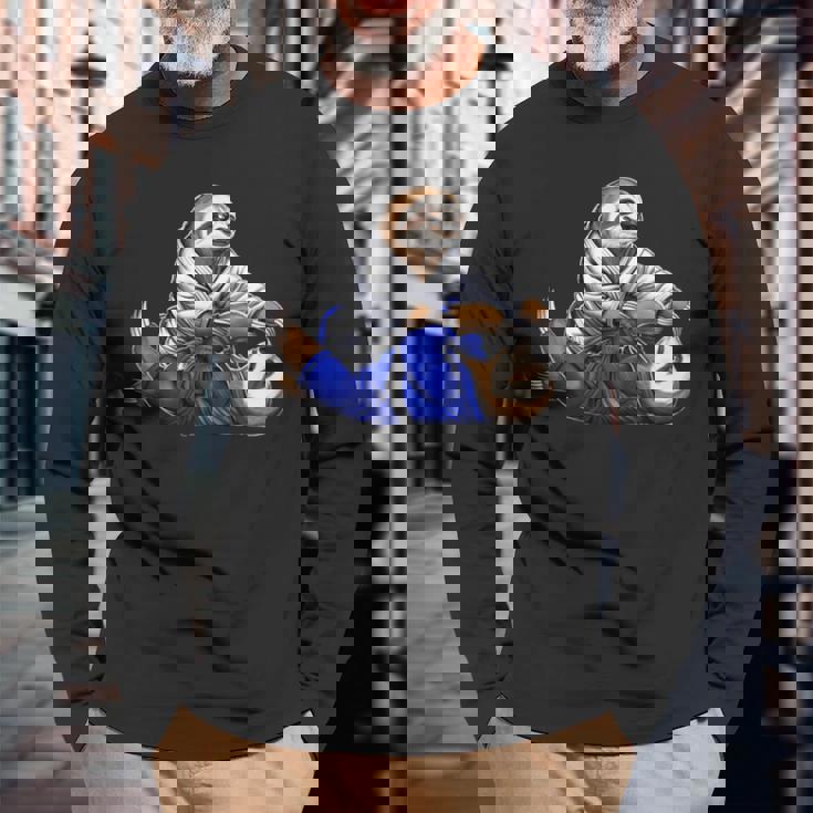 ナマケモノ ブラジリアン柔術 Bjj グラップリング 柔道 武道 長袖Tシャツ 高齢者への贈り物