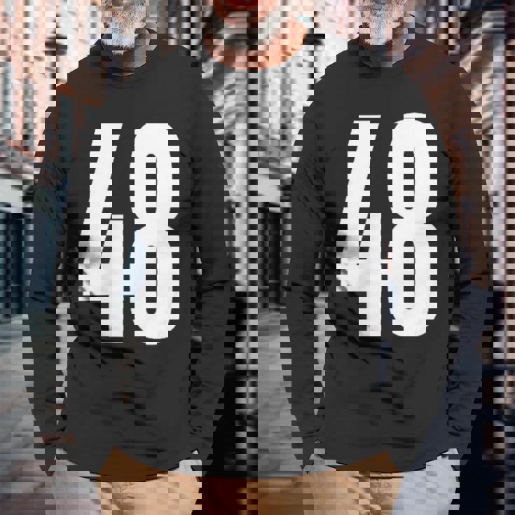 ナンバーフォーティーエイト 48 スポーツチーム制服 誕生日 48 長袖Tシャツ 高齢者への贈り物
