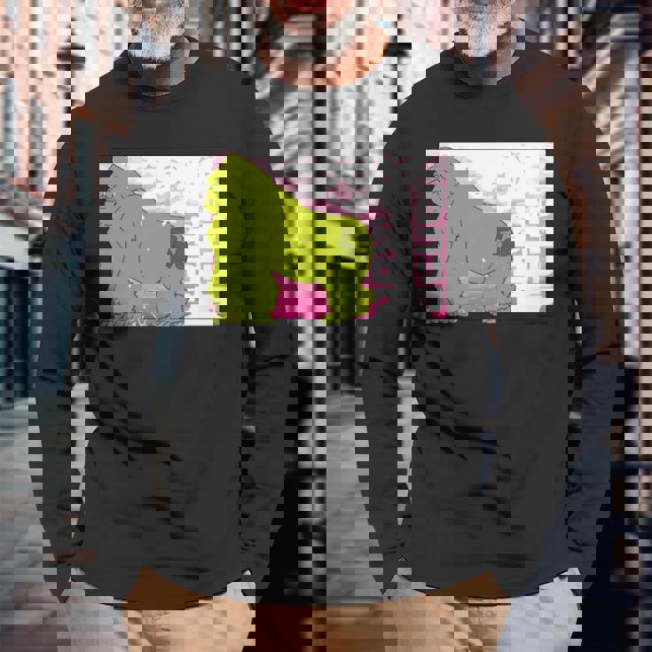 ニシゴリラのタロウさん 50 長袖tシャツ 長袖Tシャツ 高齢者への贈り物