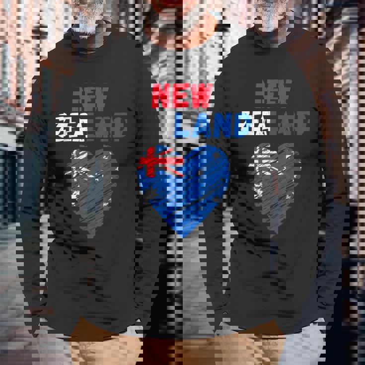 ニュージーランド国旗 ホリデーハート ニュージーランド国旗 長袖Tシャツ 高齢者への贈り物