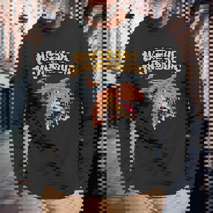 ヌクレアーロ ディノサウロ ウイルス イタリアン ブレイン ミーム 長袖Tシャツ 高齢者への贈り物