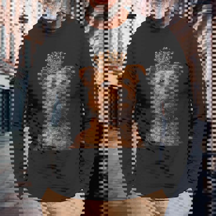 ノーフォークテリア犬 ノーフォークテリア 長袖Tシャツ 高齢者への贈り物