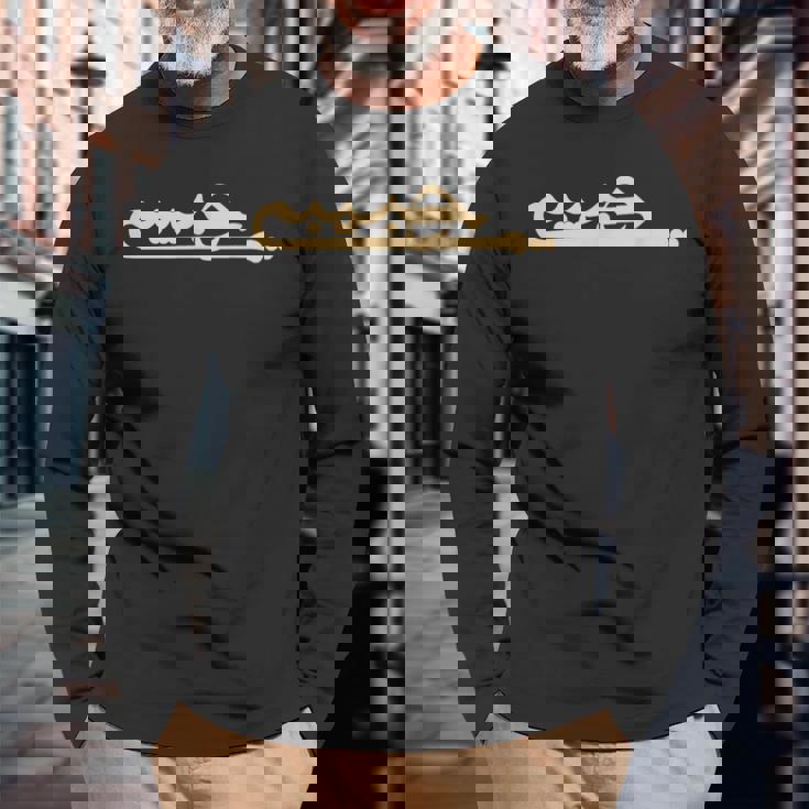 ハビビ アラビア語 書道 文字 My Love アラビア語 長袖Tシャツ 高齢者への贈り物