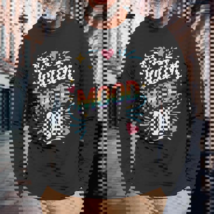 バカンス ムード 面白い 夏 言い回し お祭り 休日acation Mood On 長袖Tシャツ 高齢者への贈り物