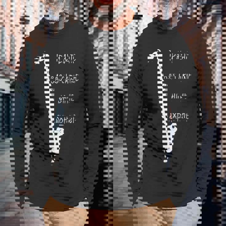 バスクラリネット 長袖Tシャツ 高齢者への贈り物