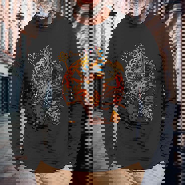 バステット エジプト 猫の女神 古代エジプト神話 神 長袖Tシャツ 高齢者への贈り物