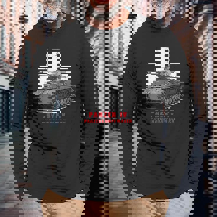 バトルタンクww2戦車iv号戦車 長袖Tシャツ 高齢者への贈り物