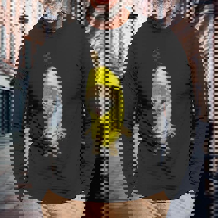 バナナキャット ファニーミーム 長袖Tシャツ 高齢者への贈り物