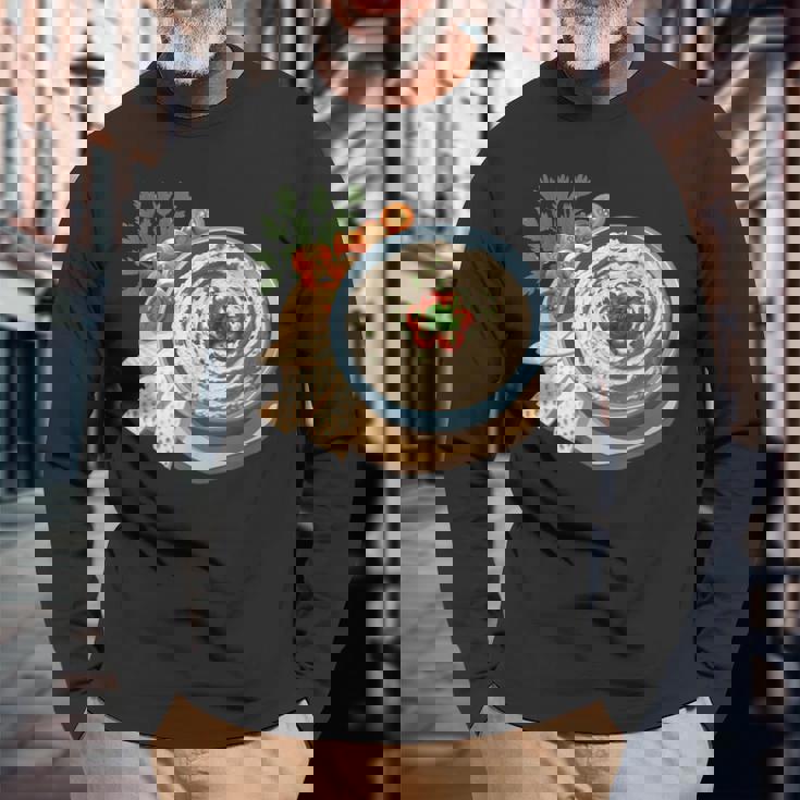 ババ・ガヌーシュ・ディップ 長袖Tシャツ 高齢者への贈り物