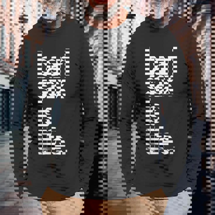 バリトンサックス サックスプレイヤー サックスフォニストギフト 長袖Tシャツ 高齢者への贈り物