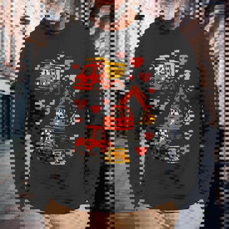 バレンタインデー 建設トラック 面白い 67 男の子 幼児 長袖Tシャツ 高齢者への贈り物