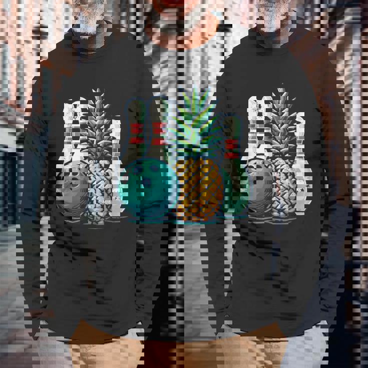 パイナップルボウリング 長袖Tシャツ 高齢者への贈り物