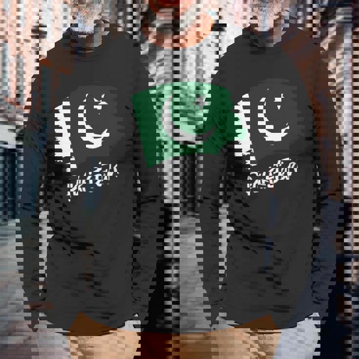 パキスタンの旗パキスタン 長袖tシャツ 長袖Tシャツ 高齢者への贈り物