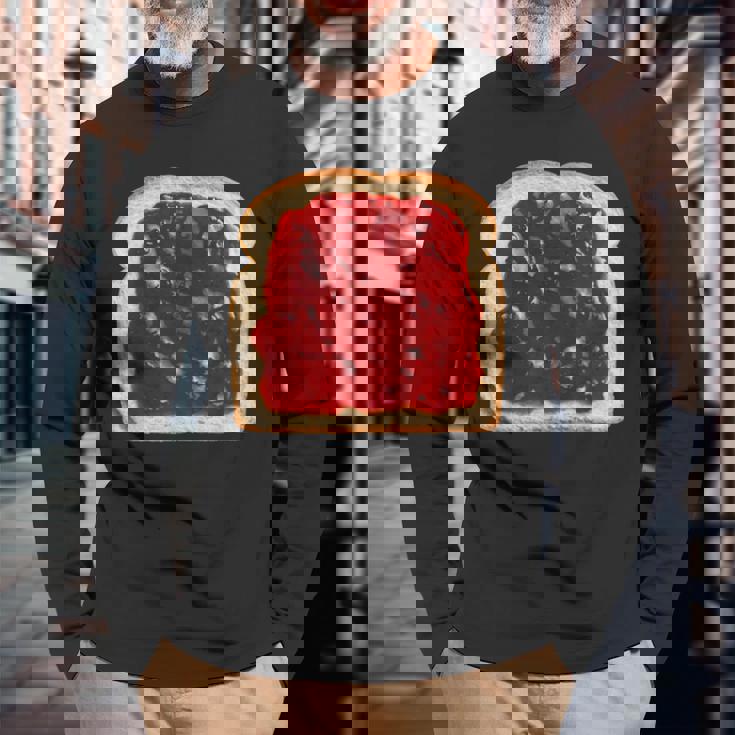 パン ジャムトースト グルテン 長袖Tシャツ 高齢者への贈り物