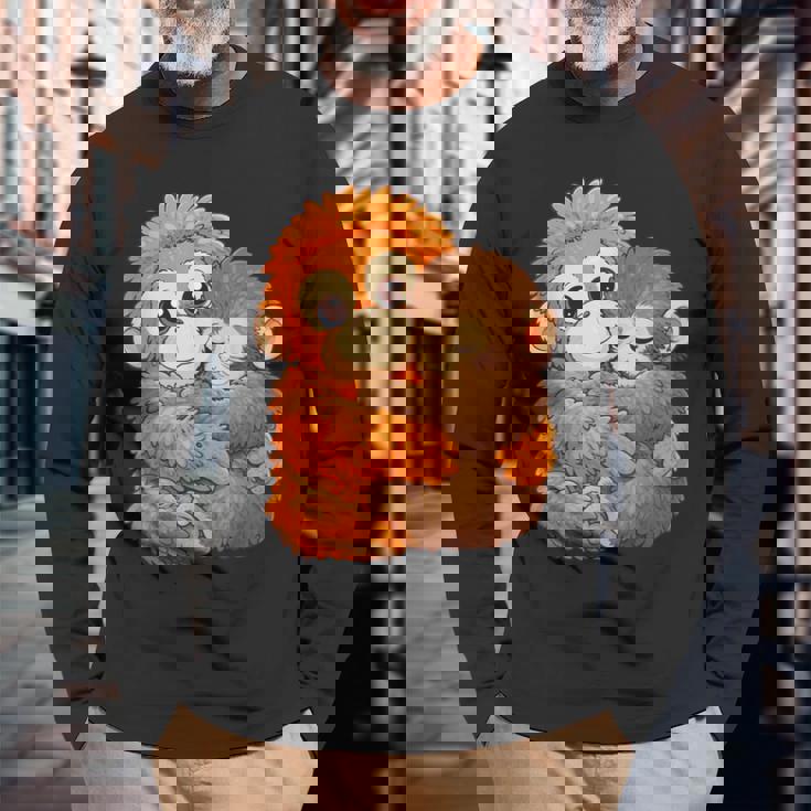 パンチくんとぬいぐるみ パンチザモンキー ニホンザル 長袖Tシャツ 高齢者への贈り物