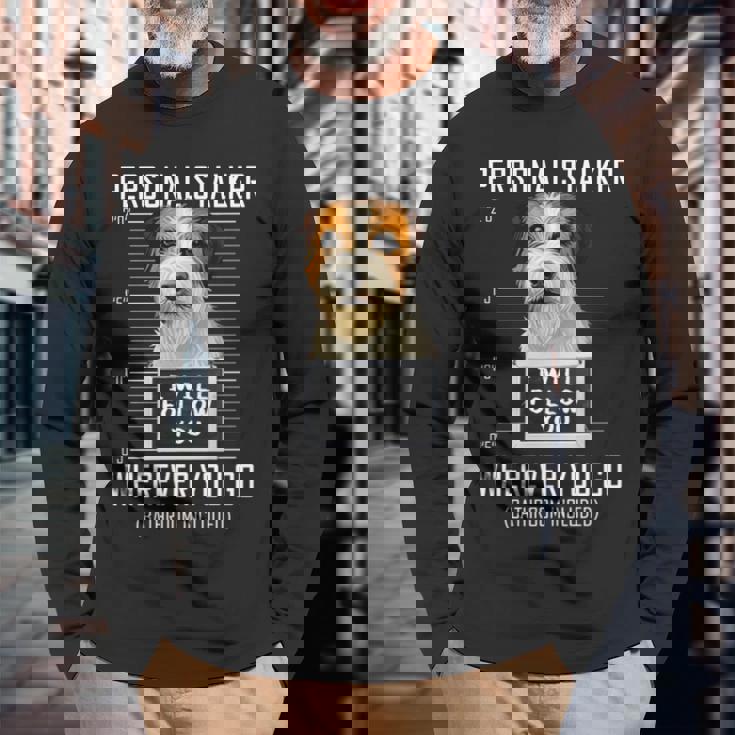 パーソナルストーカー犬ジャックラッセルテリア私はあなたに従います Jack Russell Terrier Dog 長袖tシャツ 長袖Tシャツ 高齢者への贈り物