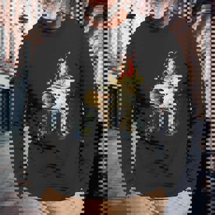 ヒエロニムス ボッシュ ディテール 地上の喜びの庭 長袖Tシャツ 高齢者への贈り物