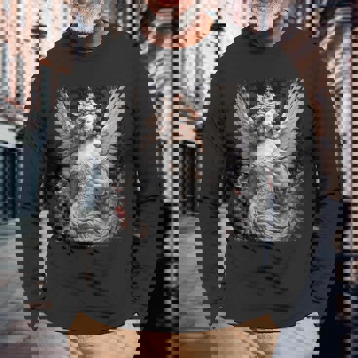 ヒップホップ Y2k ヴィンテージ ヒップスター エッジの効いたアーバン ストリートウェア エンジェル 長袖tシャツ 長袖Tシャツ 高齢者への贈り物