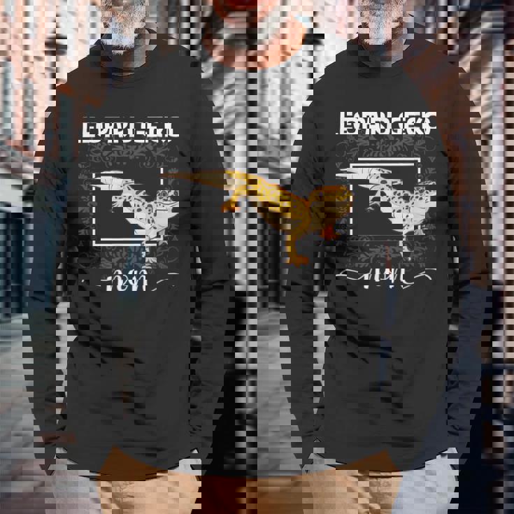 ヒョウモントカゲモドキのママ 長袖Tシャツ 高齢者への贈り物