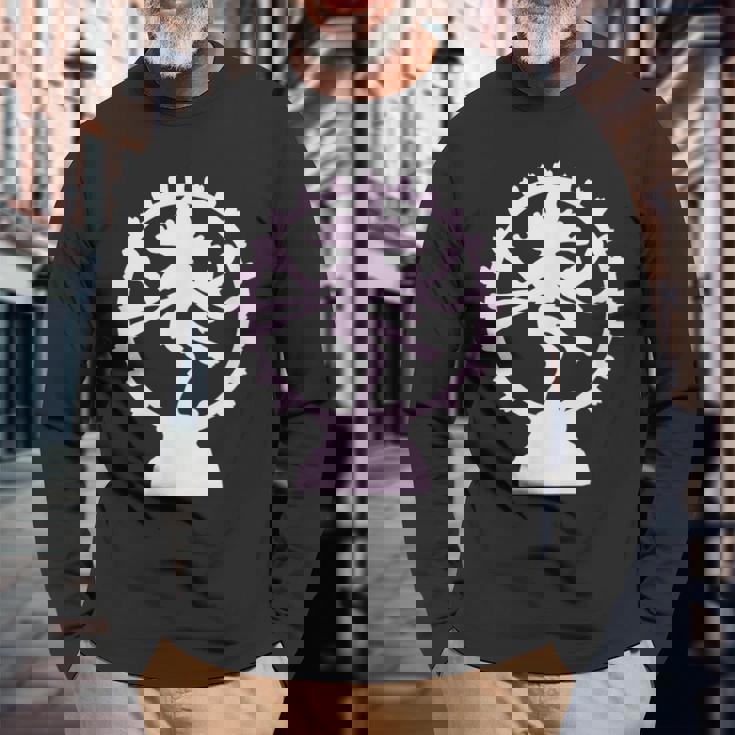 ヒンドゥー教の神シヴァ 長袖Tシャツ 高齢者への贈り物