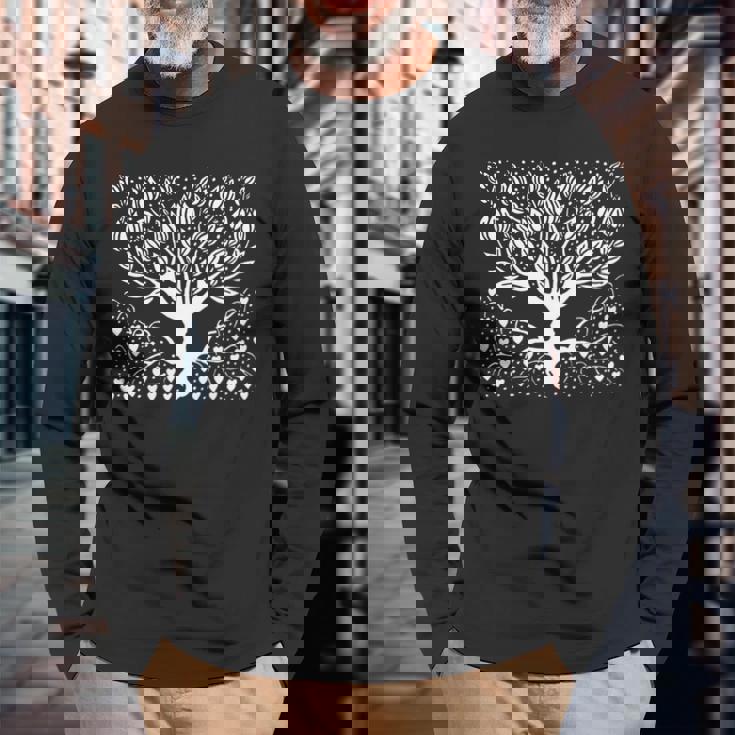 ビアズリーオーブリー作 マグノリアツリー 1895 長袖tシャツ 長袖Tシャツ 高齢者への贈り物