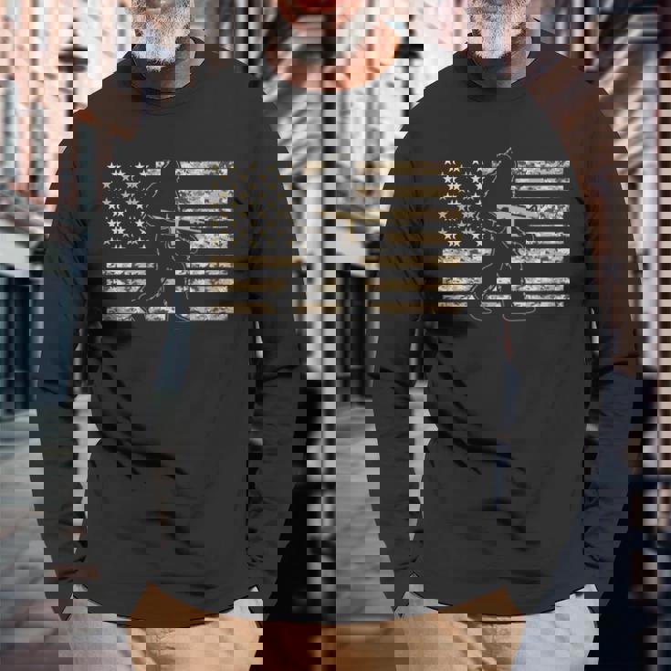 ビッグフットガンオーナー アメリカ国旗 ミリタリー サスカッチ Ar15 長袖tシャツ 長袖Tシャツ 高齢者への贈り物