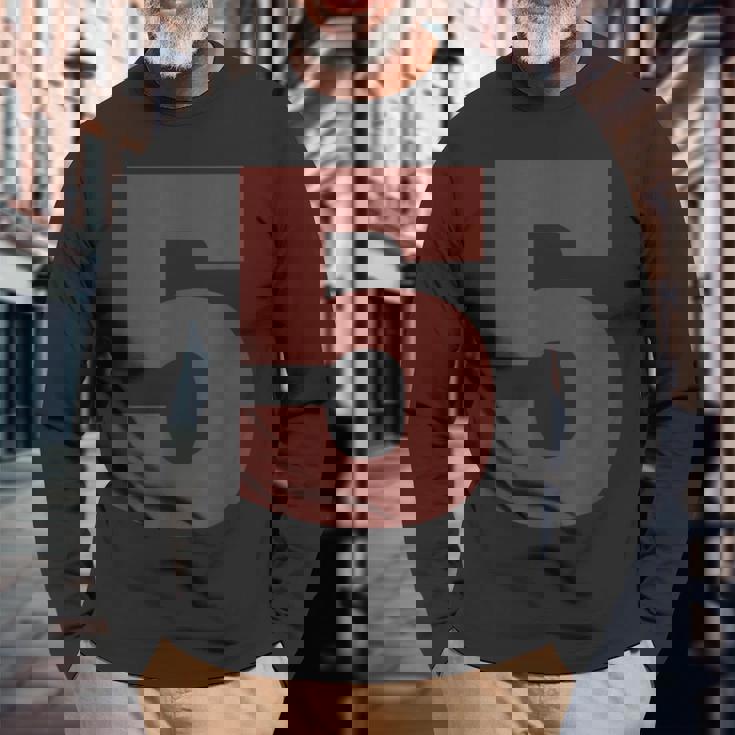 ビッグマルーン カラー ダークレッド ナンバー5 5 長袖Tシャツ 高齢者への贈り物