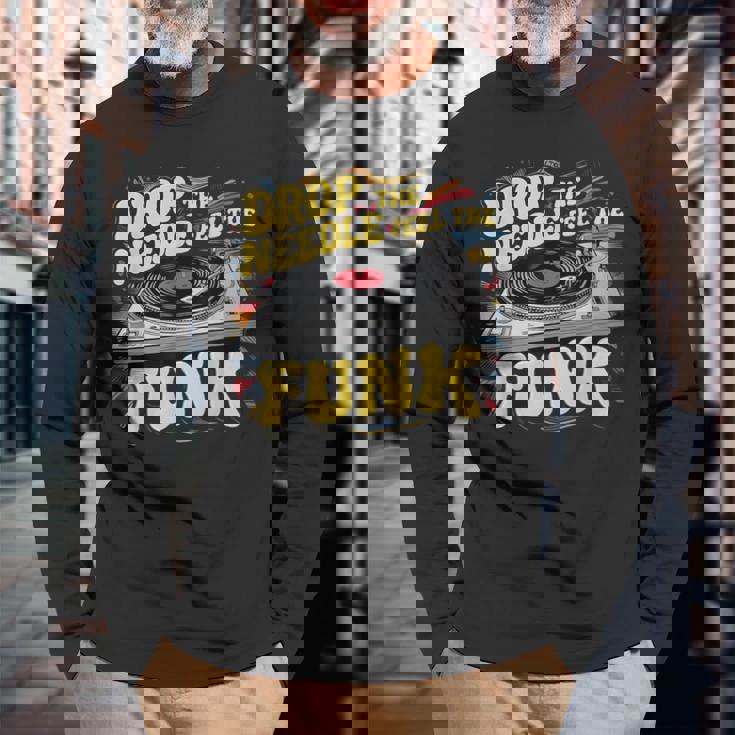 ビニールファンキー音楽愛好家 面白いファンクコスチューム 長袖Tシャツ 高齢者への贈り物