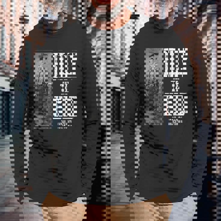 ビリー・ザ・キッド 1859-1881ウィリアム・H・ボニー、ヘンリー・マッカーティ 長袖Tシャツ 高齢者への贈り物