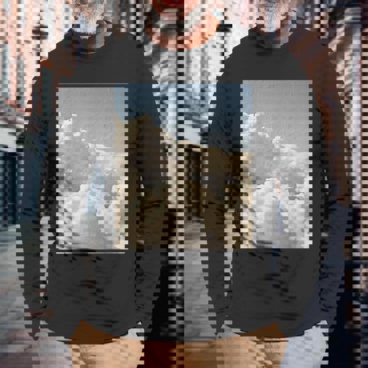 ビンテージクラウドエステティックドリームコア 長袖Tシャツ 高齢者への贈り物