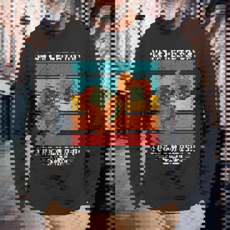 ビンテージ今日必要なのはたくさんのおせんべい 長袖Tシャツ 高齢者への贈り物