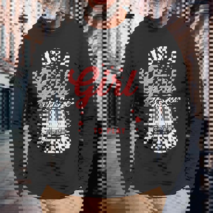 ピアノ ピアノ ジャズ キーボード 作曲家 ピアノプレーヤー 長袖Tシャツ 高齢者への贈り物